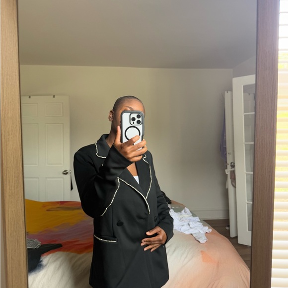 Black Blazer with White Trim - Picture 4 of 7